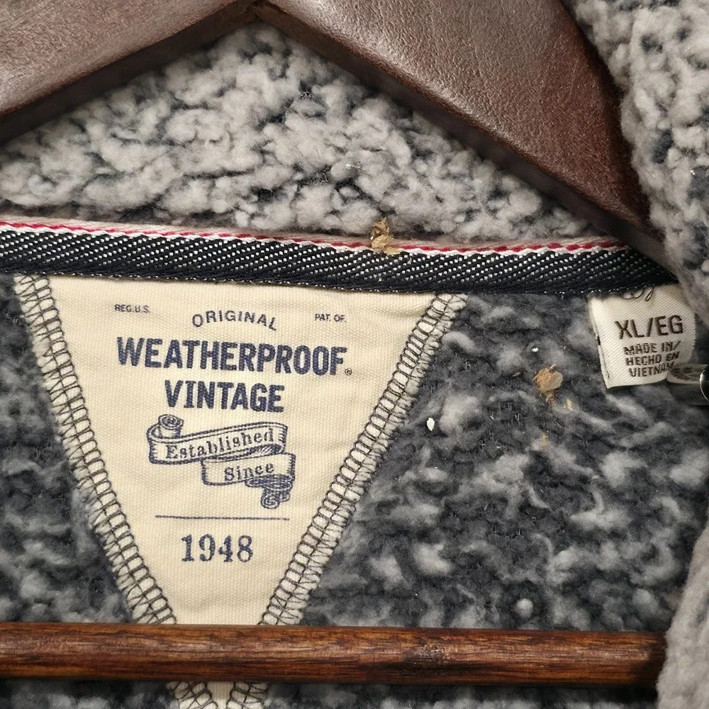 Weatherproof Vintage Men's Sherpa Quater Zip Long‎ Sleeve Sweater Size XL